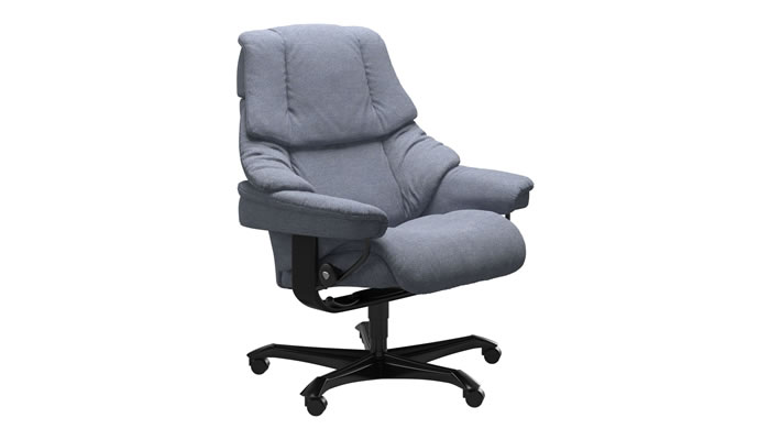 Stressless Reno Home Office in Peony Blue Fabric